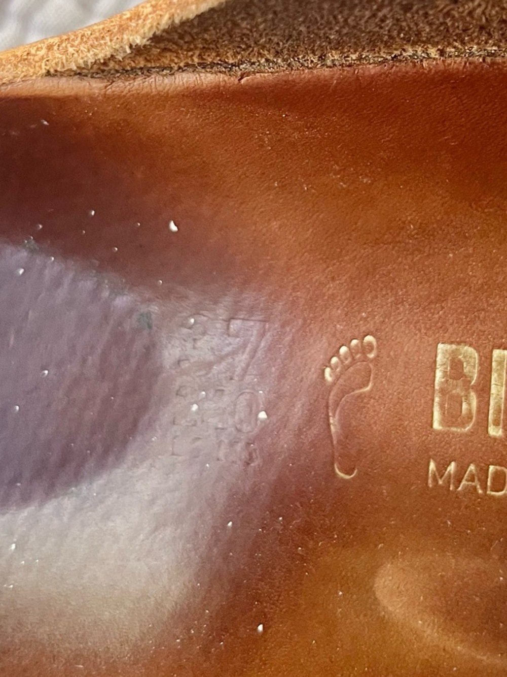 Birkenstock Tan Brown Large Gold Buckle Arizona Leather Sandals 37 - Picture 9 of 10